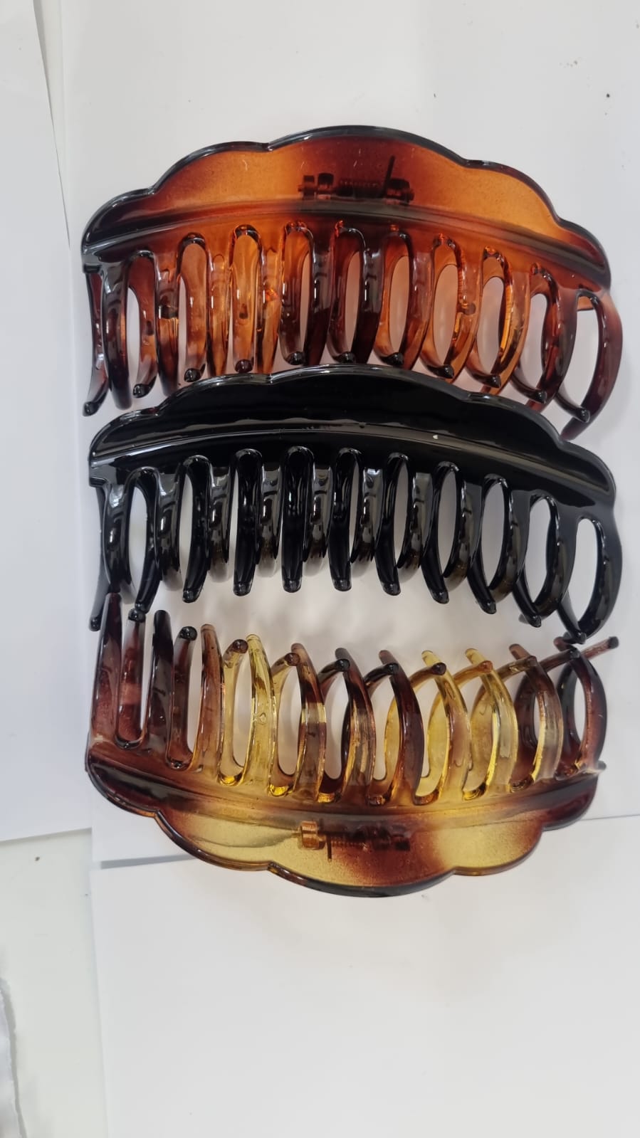 Hair Claw Clip – 3-Pack | Strong Grip Jaw Clips for Women – Black, Brown & Amber