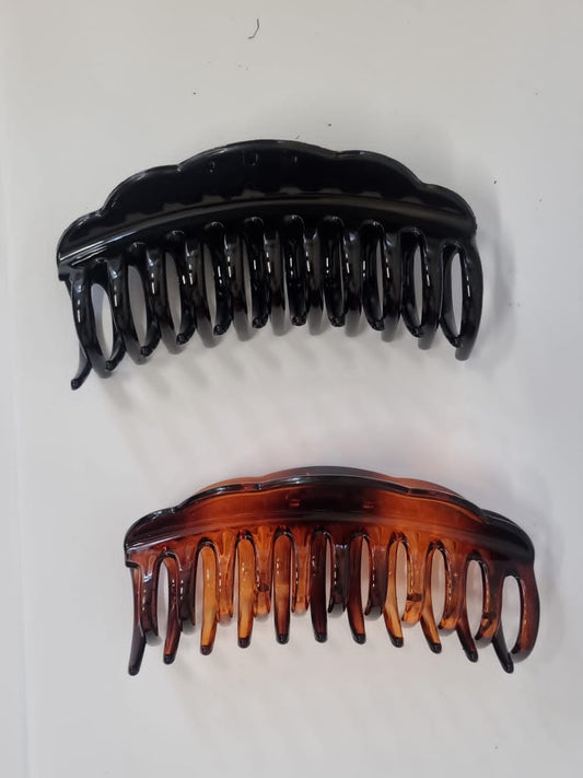 2-Pack Large Hair Claw Clips – Black & Brown