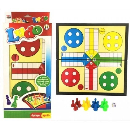 Classic Family Ludo Board Game – 4 Player Set with Dice and Pawns