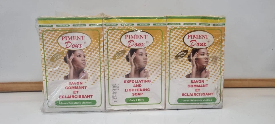 3 x Piment Doux Exfoliating & Lightening Soap – 7 Days Visible Results – 100% Action