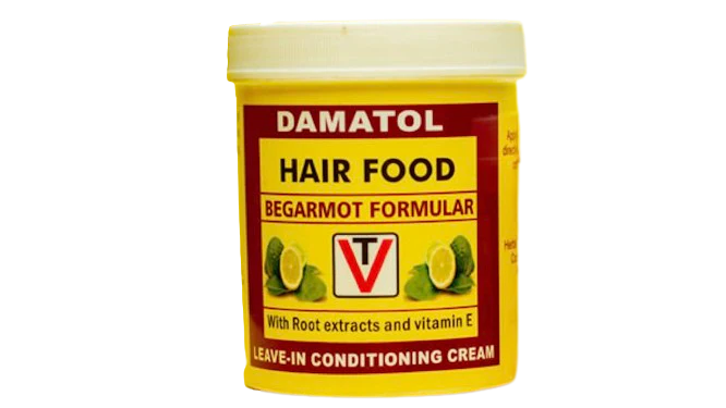 Damatol Hair Food Bergamot Formula 110g – Leave-In Conditioning Cream with Root Extracts & Vitamin E