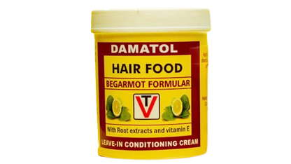 Damatol Hair Food Bergamot Formula 110g – Leave-In Conditioning Cream with Root Extracts & Vitamin E