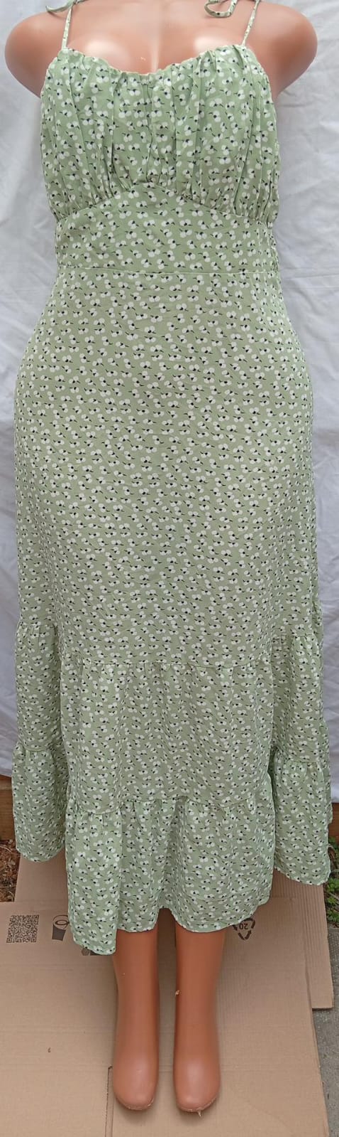 Quiz Women’s Green Floral Midi Maxi Dress UK 14 EU 42 US 10 Boho Summer