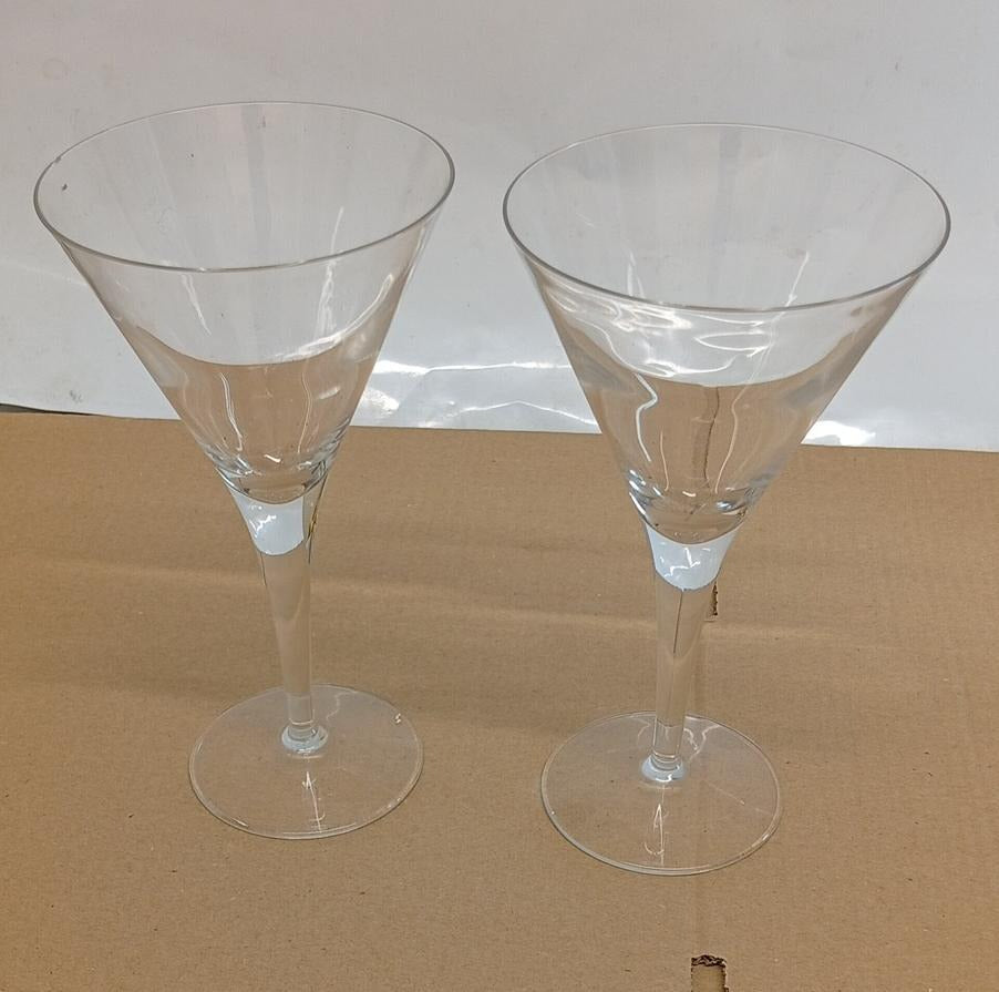 Set Of 5 Martini Cocktail Glasses Clear Stemmed Drinking Glass Bar Glassware