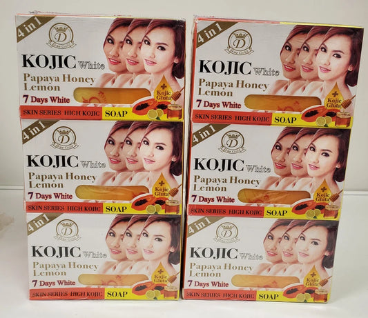 x6 KOJIC Herbal Soap – Papaya, Honey, Lemon / Gluta Papaya Arbutin