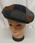 Maz London Patchwork Tweed Flat Cap – Multicolour | Sizes M, L, XL