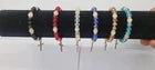 Beaded Crystal Bracelets with Cross Charm – 6 pieces