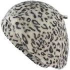 Ladies Angora Beret Hat - BROWN Leopard - One Size