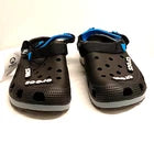Brand New Unisex Crocs Sandals - Black Blue Strap - Size UK 9.5