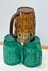 Grenade-Style Plastic Mugs – Durable Reusable Cup Set – Green & Brown – Party/Ho