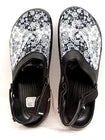 Unisex Black &amp; White Paisley Clog Slip On UK 10.5 EU 45 Casual Comfort Sandals