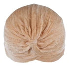 Ladies Plain Velvet Turban - Brown/Camel colour - One Size Fit All