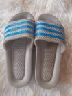 Unisex White & Blue Stripe Slide Sandals 003– Size UK 9 (EU 43)