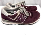 New Balance Trainers Burgundy Suede Mesh Lace-Up Casual Shoes - Size UK 12.5