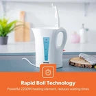 1.7L Geepas 2200W Rapid Boil Jug White Cordless Electric Kettle