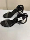 Boohoo Women’s Black Clear Strap Block Heel Sandals – Size 5 UK / 38 EU