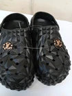 Black Diamond-Pattern Slip-On Clogs with Back Strap UK size 8/ EU 42