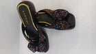 LUFEIDI Women’s Black Slides with Colourful Rhinestone Bow – UK 5.5 (EU 39)