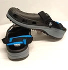 Brand New Unisex Crocs Sandals - Black Blue Strap - Size UK 9.5