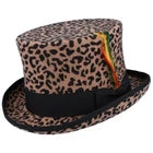 Maz Wool Felt Top Hat – Leopard Print – Size: Large 59cm (7 1/2)