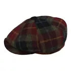 Gladwin Bond Harris Tweed Wool Newsboy Cap - Burgundy  & X-Large (61cm / 7 3/4)