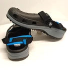 Brand New Unisex Crocs Sandals - Black Blue Strap - Size UK 9.5