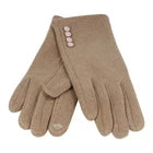 Ladies Soft Cotton Gloves One Size Warm Stretch Winter - Brown