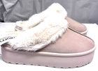 Truffle Collection Women's Pink Faux Fur Platform Slippers UK 7 EU 40 Mule Slip