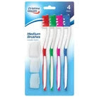 Pristine Gleam Medium Toothbrushes with 3 Covers 4 Pack