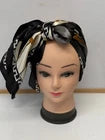 Women’s Fashion Satin Headscarf with Chain & Geometric Print