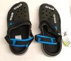 Brand New Unisex Crocs Sandals - Black Blue Strap - Size UK 9.5