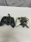2 × Microsoft Xbox 360 Wired Controllers – Untested – For Parts or Repair