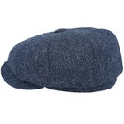 Gladwin Bond Hatters London Herringbone Newsboy Cap-Navy Medium (57cm / 7 1/4)