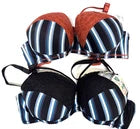 2 x Ladies Underwired Padded Bras - Size 36/80 - Blue Black & Blue Brown