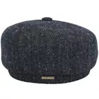 Gladwin Bond Hatters London Herringbone Newsboy Cap-BLACK Large (59cm / 7 1/2)