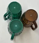 Grenade-Style Plastic Mugs – Durable Reusable Cup Set – Green & Brown – Party/Ho