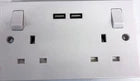 BG 2 Gang 13A Double Switched Socket with Dual USB Charger 2.1A White