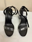 Boohoo Women’s Black Clear Strap Block Heel Sandals – Size 5 UK / 38 EU