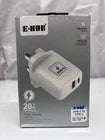 Fast Charging 20W UK Plug Adapter USB-C + USB-A Dual Port with Type-C Cable