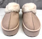 Truffle Collection Women's Pink Faux Fur Platform Slippers UK 7 EU 40 Mule Slip