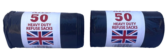 2x MD 50 Heavy Duty Refuse Sacks Rolls – 70x83cm Strong Bin Bags