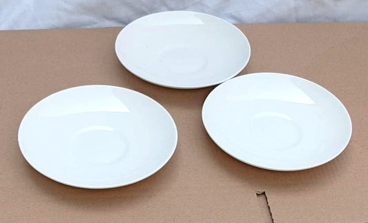 Set Of 3 Small White Ceramic Plates Dessert Side Plates