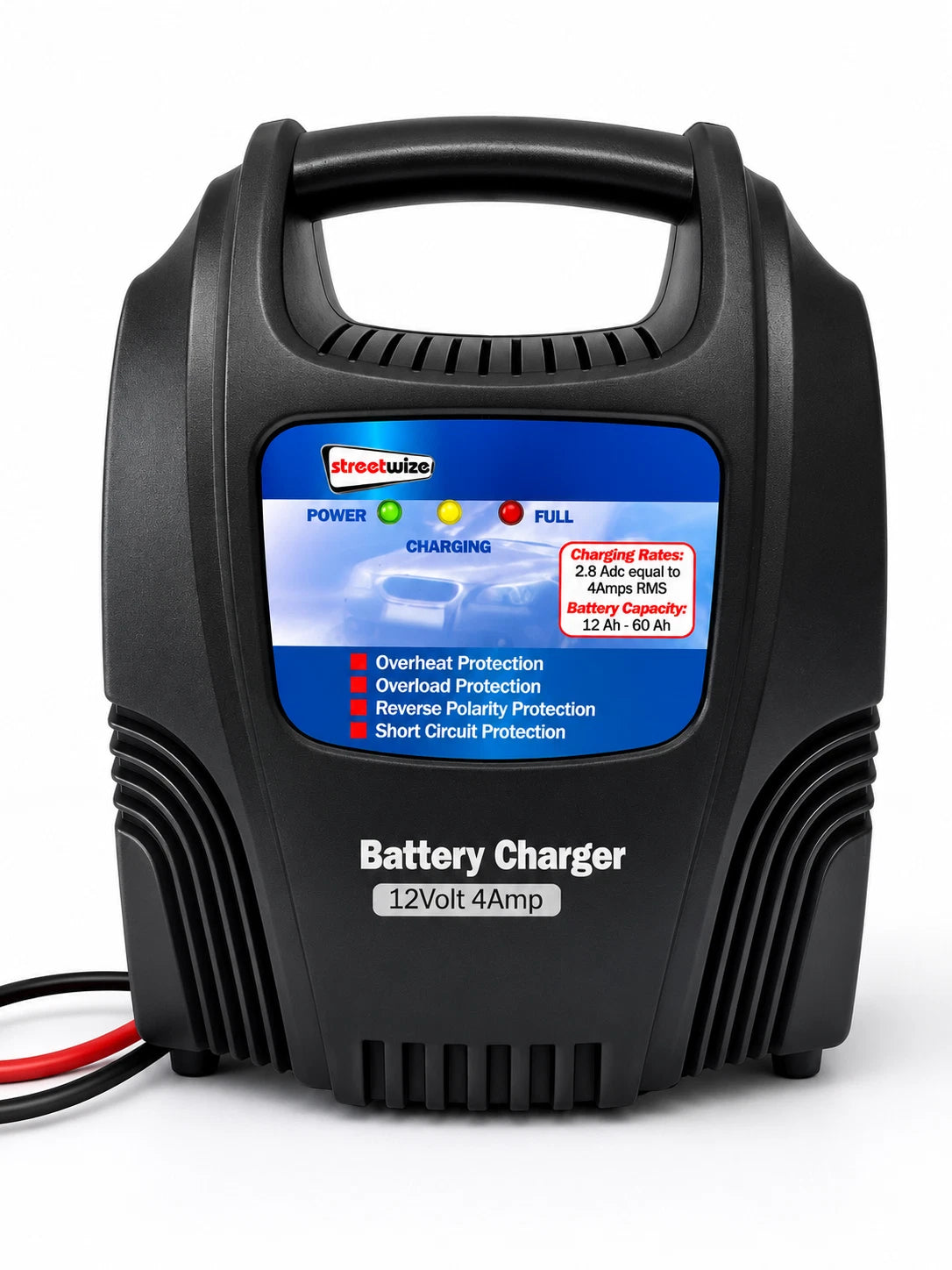 Streetwize 4 Amp 12 Volt Automatic Compact Car Battery Charger