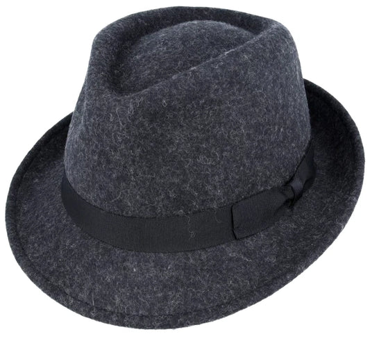 Crushable Felt Trilby Hat – Mix Charcoal | Size X-Large 61cm | TY303MXCHAR