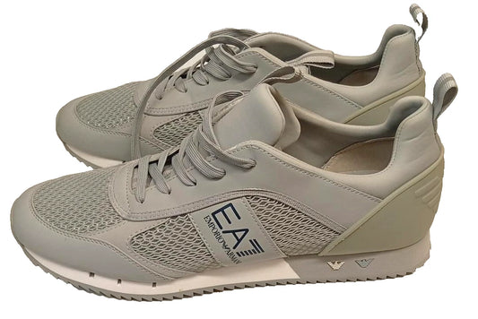 Emporio Armani EA7 Trainers UK 11 EU 46 Grey Mesh Lace Up Sneakers