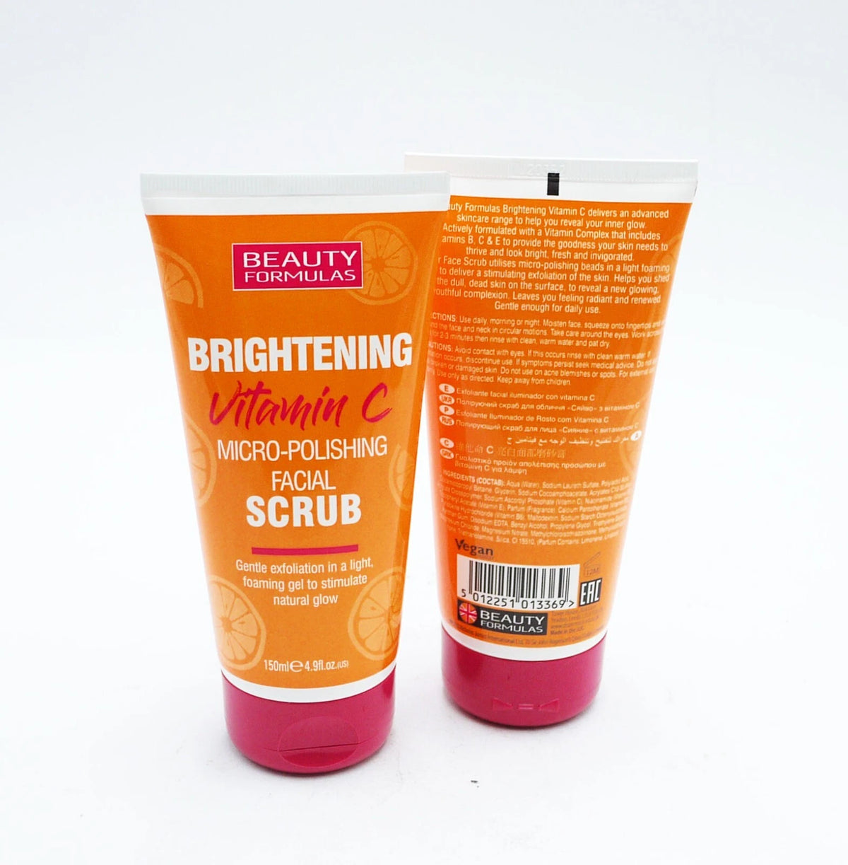 2x Beauty Formulas Brightening Vitamin C Facial Scrub 150ml