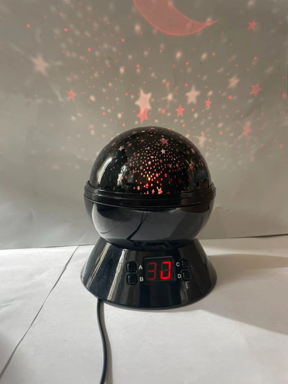 Mokoqi Star Projector Night Light LED Moon Sky Lamp Digital Clock Black