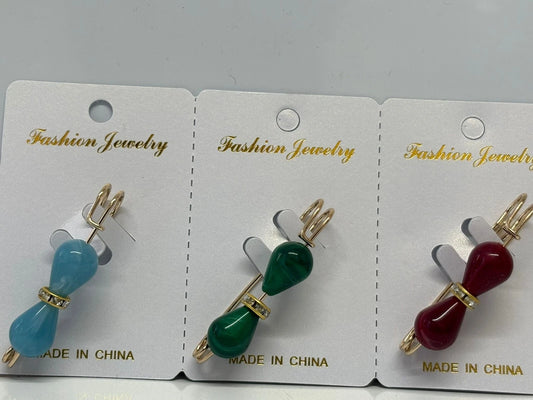 Stylish Teardrop Hijab/Fashion Pins – Brown, Black & Cream