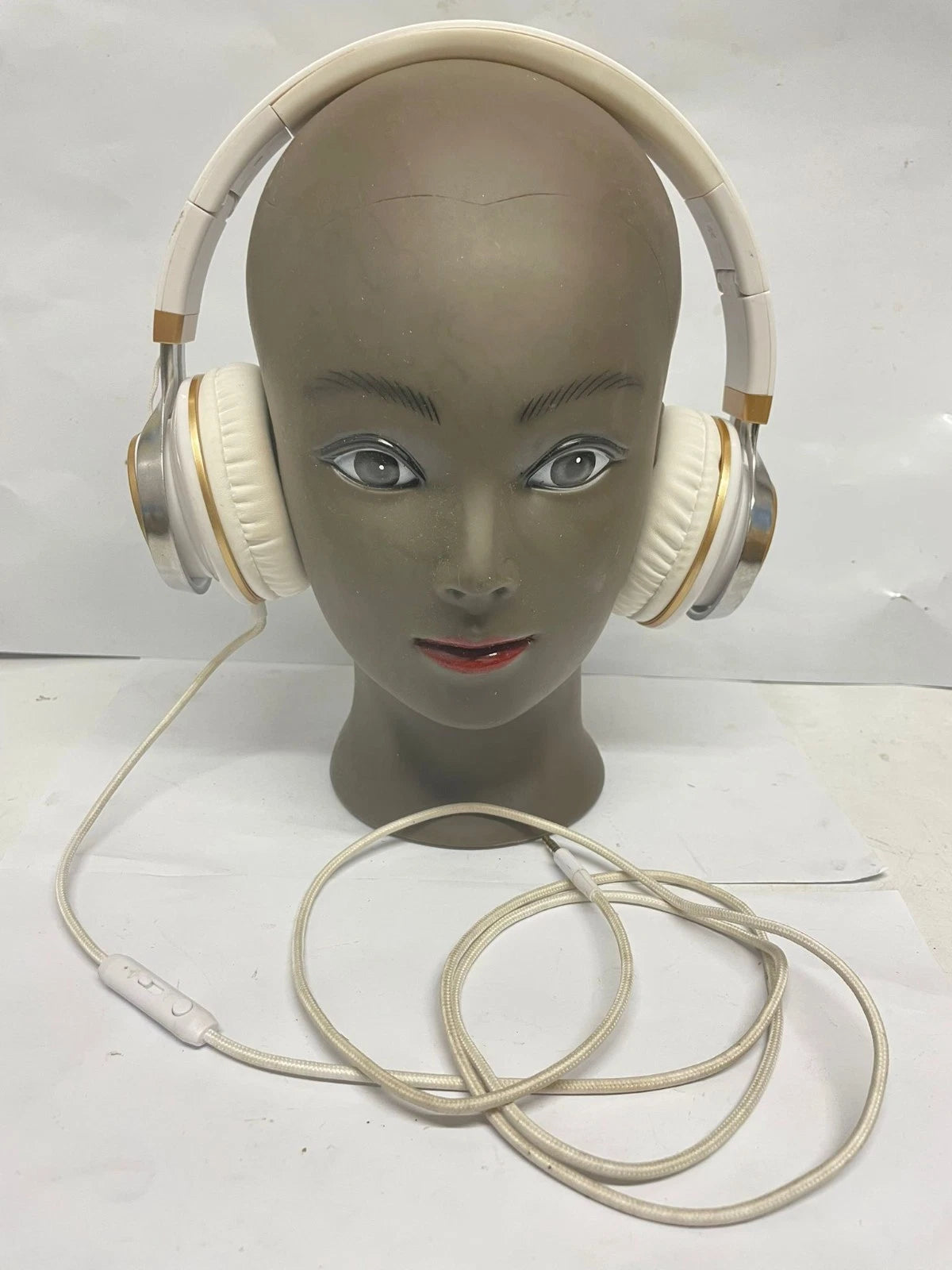 Biensound Over Ear Headphones White Gold Wired Stereo Headphones With Mic