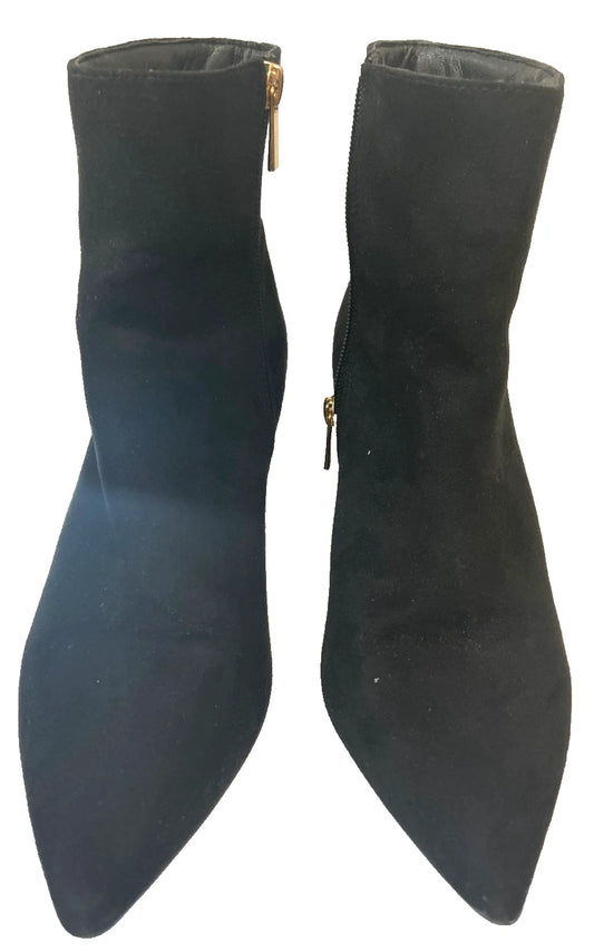 New Look Black Suede Kitten Heel Ankle Boots UK 5 EU 38